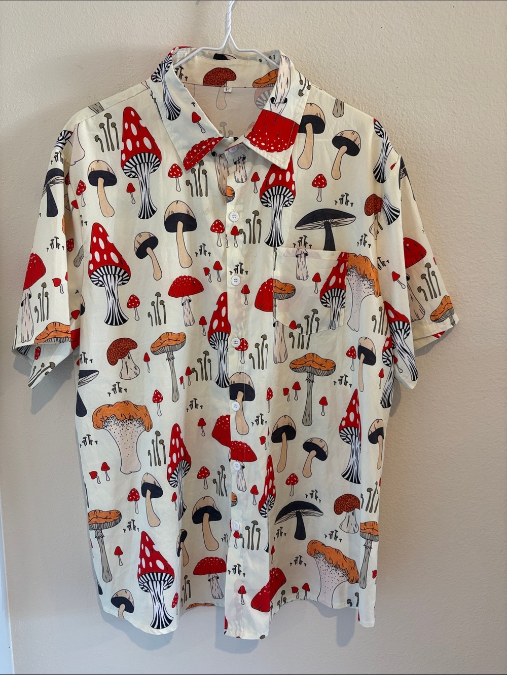 Button down shirt with mushroom print 🍄
